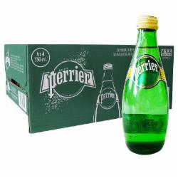 法国(巴黎)含气天然矿泉水330ml*24 巴黎水原味进口矿泉水气泡水 整箱装