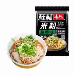 寿桃 桂林米粉葱香味速食速泡即食方便湿米粉桂林特产干捞汤食配酱包5400g整箱24包