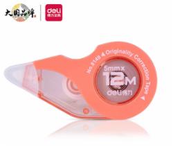 得力deli12m学生顺滑不断带修正带/涂改带/改正带 颜色随机8149