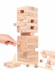 国产 儿童积木叠叠乐榉木54粒、彩盒装