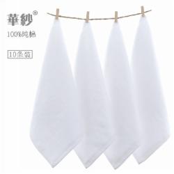 华纱纯棉白方巾30*30