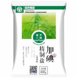 蓝天三晶盐 加碘精制绿色食用盐 400g