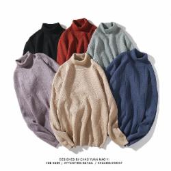 潮猿半高领毛衣针织衫