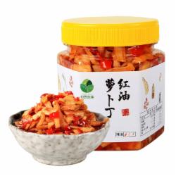 田野故事 萝卜干湖南特产下饭菜自制农家罐装咸菜香辣红油萝卜丁280g