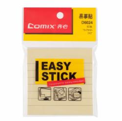 齐心COMIX易事贴/便利贴/便签纸/便签本 本册便签 办公文具  D6024 横格易事贴76*76mm 80张
