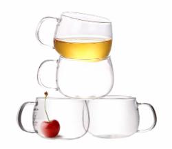 金灶KAMJOVE耐热玻璃杯 品茗杯茶具杯套装 小茶杯泡茶杯 K-105/四个装80毫升