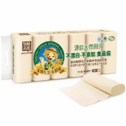 泉林本色 卷纸 不漂白环保健康本色纸扁卷卫生纸三层75节*12卷