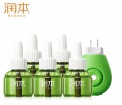 润本RUNBEN蚊香液电蚊香驱蚊液150晚大容量45ml×5瓶+1器电蚊香液防蚊无香型