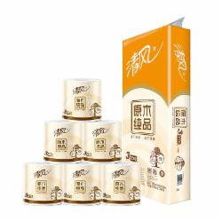 清风（APP）卷纸 原木纯品 3层270段卫生纸*10卷