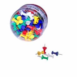 得力(deli)彩色工字钉 软木画板按钉 绘画图钉 80枚/筒