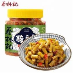 蔡林记酸豆角 拌面腌制泡菜酱菜咸菜下饭菜泡豇豆红油豆角280g/瓶