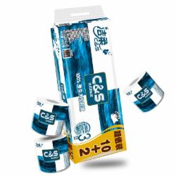 洁柔(CS)卷纸 蓝面子 柔韧3层140g卫生纸*12卷