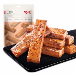 百草味 蛋白素肉豆干 豆制品 零食小吃办公室休闲食品 麻辣味一字豆干200g/袋