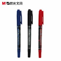 晨光MGMG2130 黑色 双头记号笔  单位/支