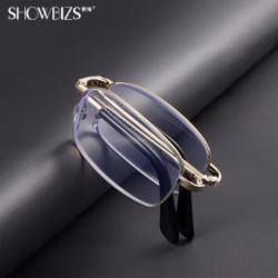 索柏防蓝光老花镜 折叠便捷男女通用远近中三用渐进多焦点高清便老年人老光老化老花眼镜